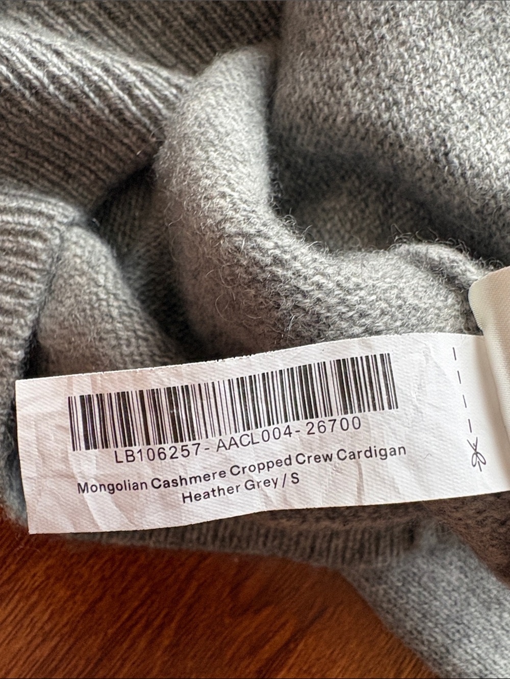 Quince Mongolian Cashmere Cropped Crew Cardigan Heather Grey in Small EUC - Picture 8 of 13